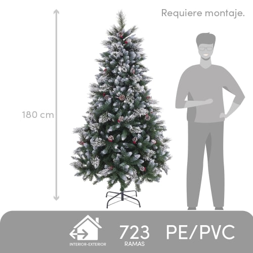 Árbol de Navidad artificial 723 ramas  blanco-verde | Maisons du  Monde