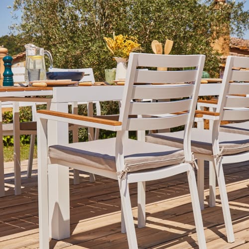 Set tavolo da giardino 300/200x100 cm e 6 sedie alluminio bianco | Maisons  du Monde