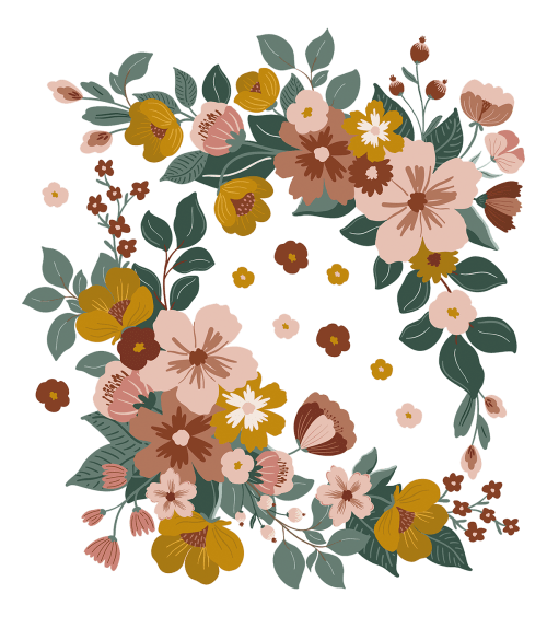 Stickers fleurs roses colorées - Stickers Lilipinso