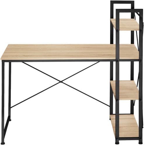 Bureau d'angle TECTAKE HAMILTON en bois clair style industriel