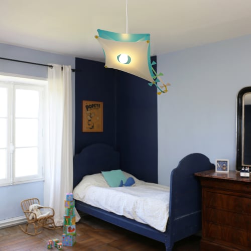 Lampada a sospensione per bambini Aquilone Blu 53 cm | Maisons du Monde