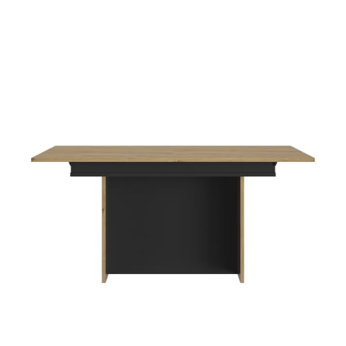 Table rectangle 1 allonge effet bois noir 160x90x77 | Maisons du Monde