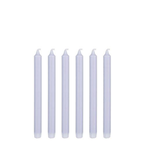 Lot de 6 bougies longue en stéarine bleu clair