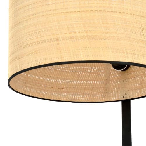 Lampada da terra elegante moderna con paralume nero e interno dorato ESTELA