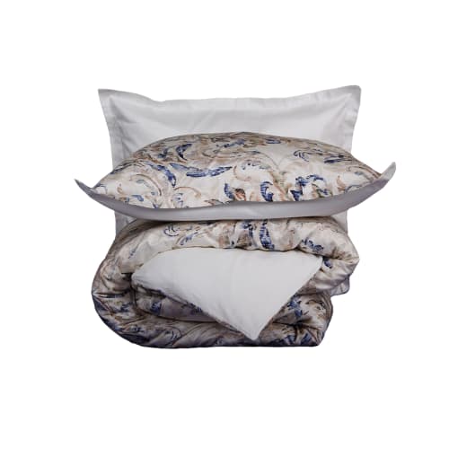 Blanc Avenue - Parure housse de couette 240x220 cm et 2 taies d'oreiller  63x63 cm satin de coton