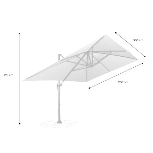 Parasol de jardin déporté inclinable SEVILLA 2,5x2,5m en aluminium
