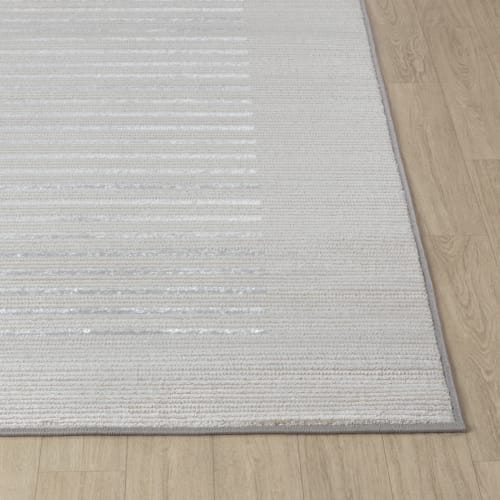 Tappeto Scandinavoa a Righe Beige/Bianco 160x213 KAYSA