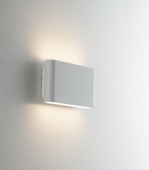 Applique LED biemissione da esterno 10x10 cm luce calda alluminio