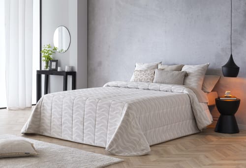 Edredón confort acolchado relleno 200 gr ondas blanco cama 105 cm LASTRES