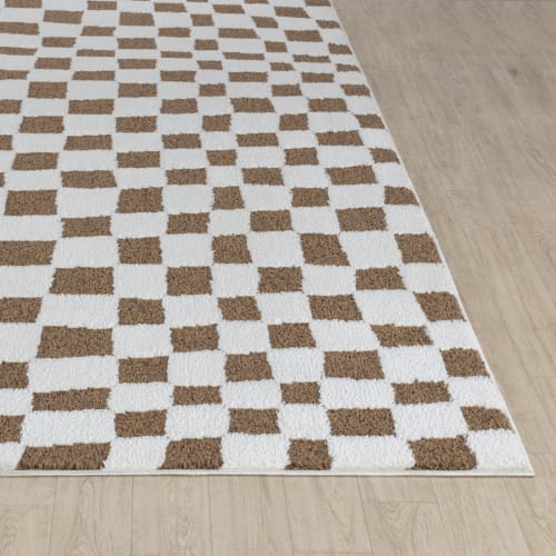Tapis BIANCA, damier, crème, 200x290cm – Nazar rugs