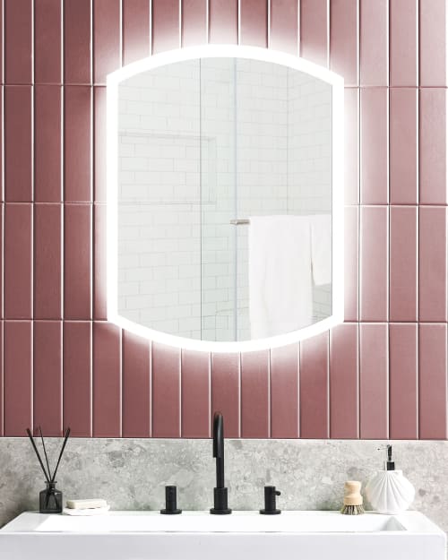 Lámpara de pared de baño, luz LED con marco de espejo, luz de marco de  espejo de madera maciza, lámpara de pared LED impermeable antivaho para  baño
