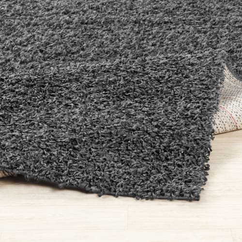 Tapis Rond Shaggy Gris