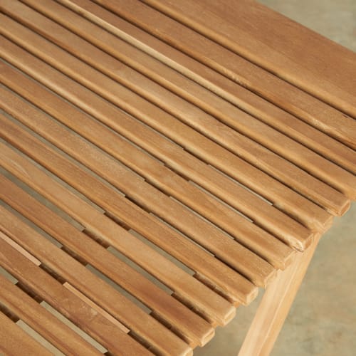 Table de jardin pliante 2 personnes 70x70 cm en bois teck HARRIS