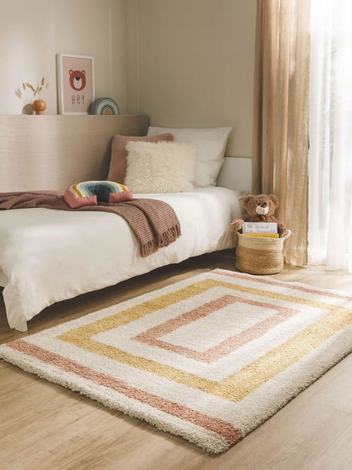 SIGIKID Tapis Chambre Enfant Motif Animaux Forêt Écru Rose 160X225