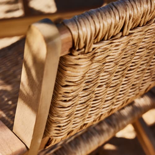 Conjunto de jardín mesa redonda 150 y 6 sillas cuerda beige RIVIERA &  SICILIA