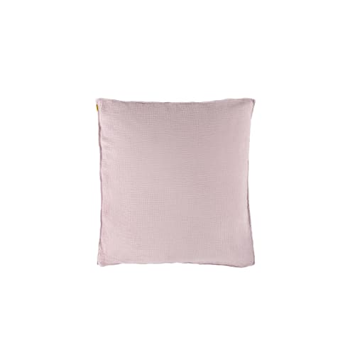 Taie d'oreiller carrée en gaze de coton blanc 65x65cm