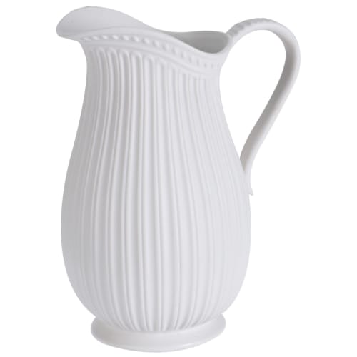 Vase cruche en porcelaine blanche 19x14x24cm | Maisons du Monde