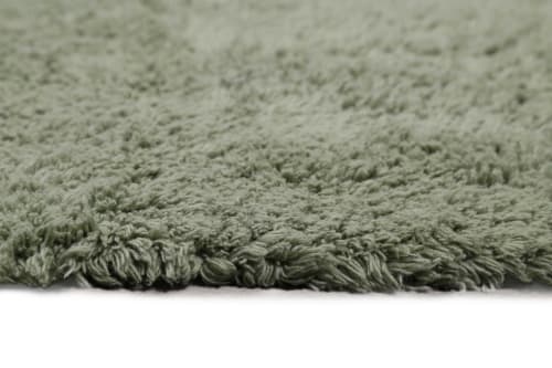 Tappeto da bagno tondo in cotone pelo lungo grigio Ø90 cm Ole