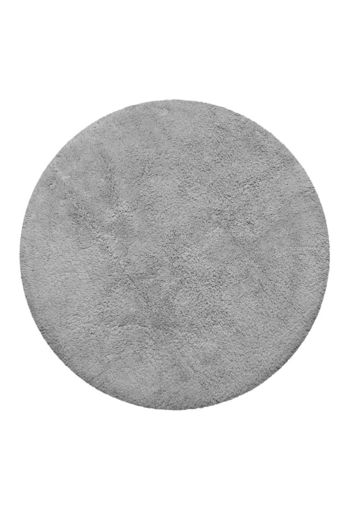 Tappeto da bagno tondo in cotone pelo lungo grigio chiaro Ø90 cm OLE