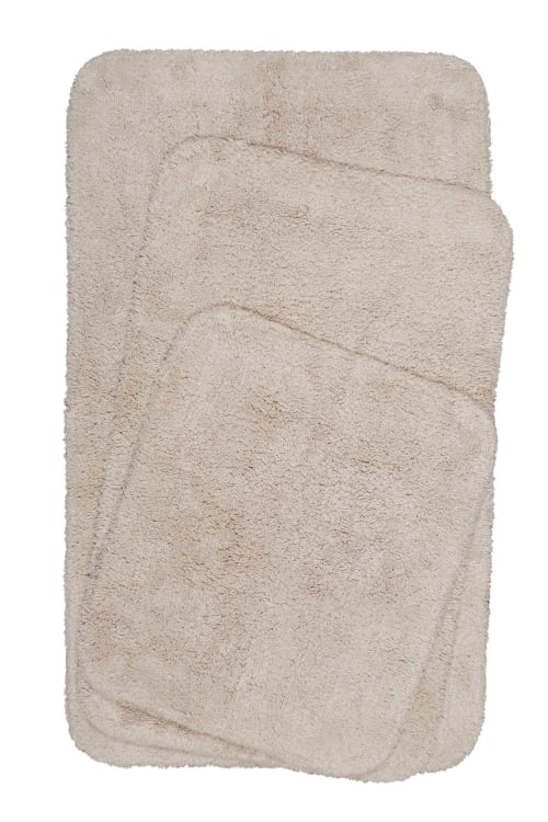 Tappeto da bagno in cotone pelo lungo crema 60x100 OLE