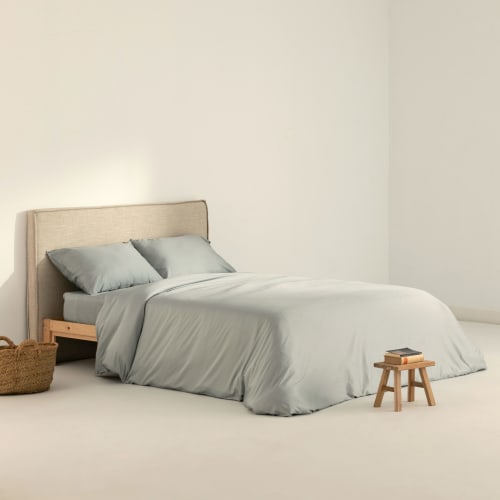 Funda nórdica 100% algodón orgánico beige 220x220 cm cama 135 ORIO