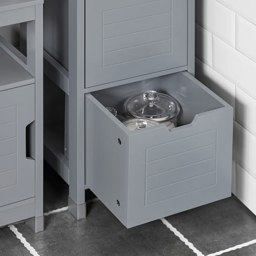 SoBuy Mobile Bagno Colonna mobiletto Bagno salvaspazio Grigio L30