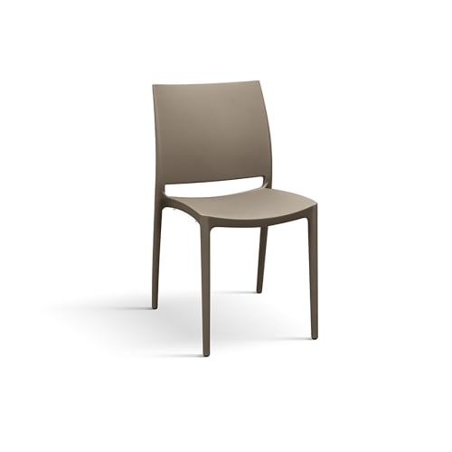 Set di 4 sedie BANG LAMPHU in polipropilene grigio schienale ovale - Konte  Design