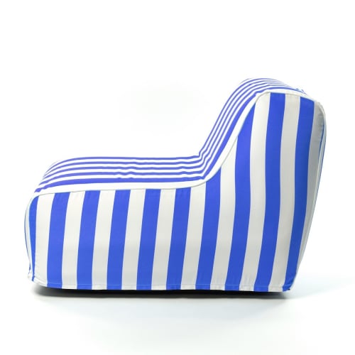 FAUTEUIL GONFLABLE BLEU TRANSPARENT AVEC DOSSIER 109X109X79CM