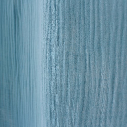 Rideau double gaz de coton 140x240cm bleu océan