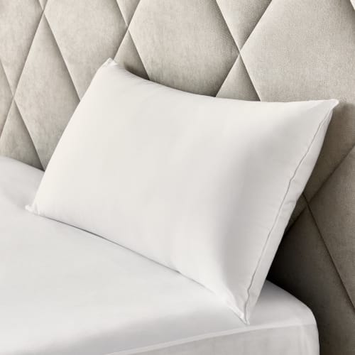 Set 2 Cuscini Guanciale Letto Bianco Microfibra Imbottitura Morbida 90 x 40  cm