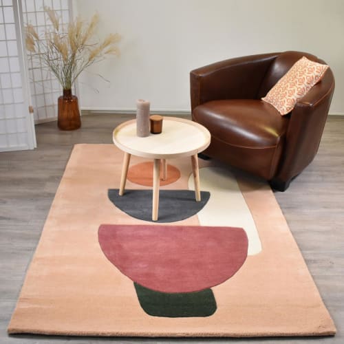 Tapis salon Fait main AZUR Beige 160x230 en laine Care&Fair