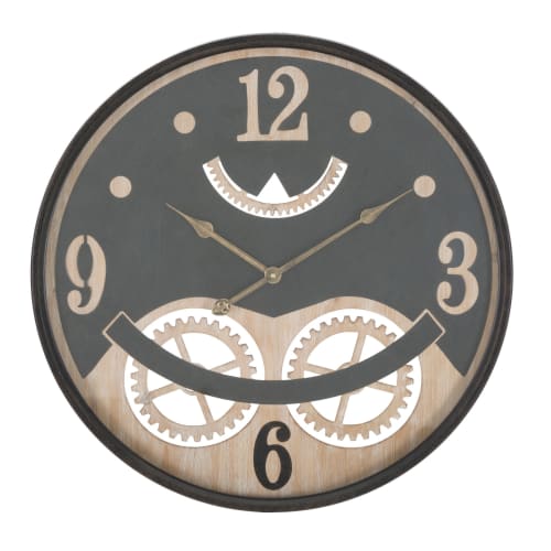 Reloj de pared de metal negro ø cm 67x6,5 Xxx Maisons du Monde