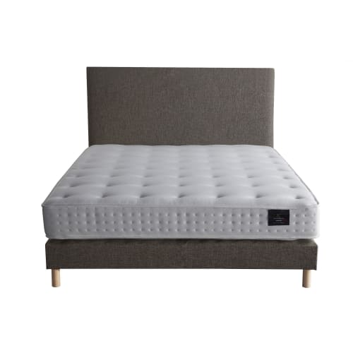 Lit Complet Matelas Mousse 140x190 H20 cm + Sommier Kit + Tête De Lit -  Ferme Et Confortable - Lit BUT