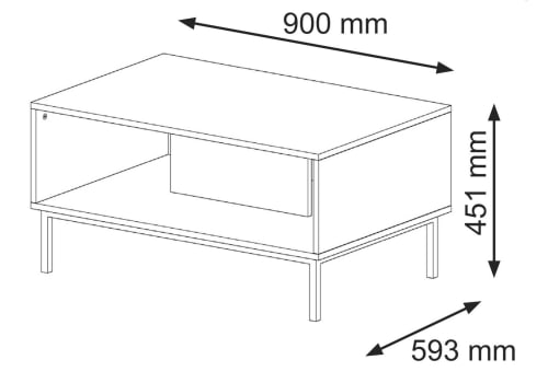 Tavolino da salotto Coffee 90x60x45 H bianco