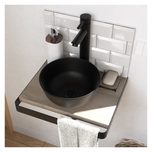 Robinet lave-mains - Mitigeur eau chaude et eau froide TAP Noir mat ATOLL