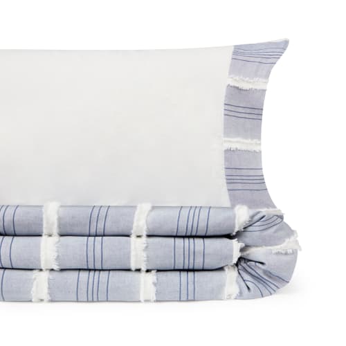 Funda de almohada de satén de 400 hilos azul 45x125 cm DÉNIA