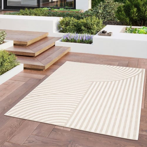 Tapis beige motif géométrique- 120x160 BIANCA