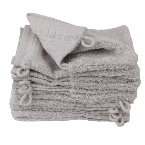 Gant de toilette en coton taupe 16x21 ESSENTIEL