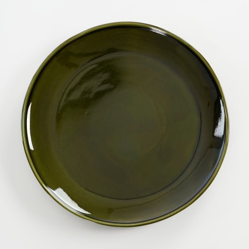 Piatto in ceramica verde D.27,5 | Maisons du Monde