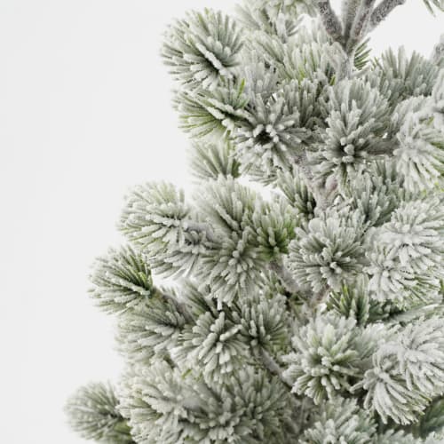 Árbol de navidad artificial efecto escarcha en bolsa de yute alt. 60