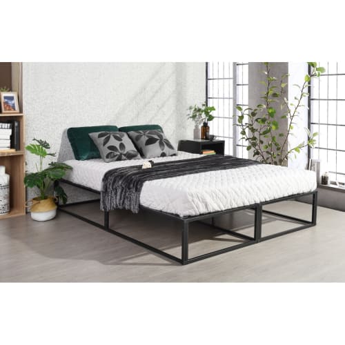 Telaio letto in acciaio con doga in legno a due dimensioni - Cina Letto  matrimoniale in metallo, Letto Queen Size in metallo