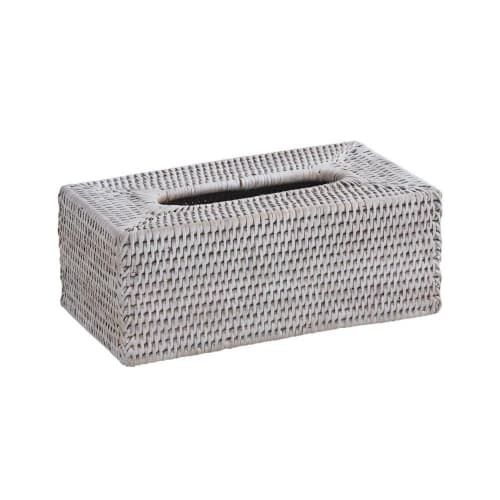 Boîte à mouchoirs carrée jacinthe d'eau tressée - 16x16x14.5cm