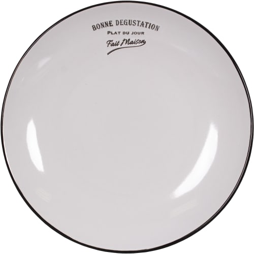 Assiette plate en grès blanc décoré 27cm Mojave