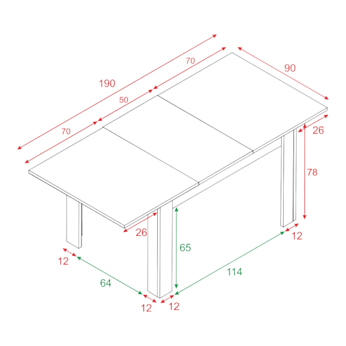 Mesa De Comedor, Salón O Cocina Extensible Liam. De 120 Cm Hasta 164 Cm De  Ancho