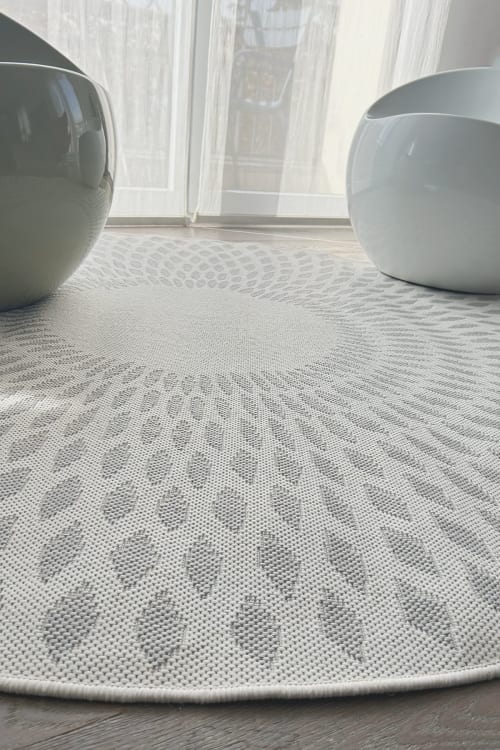 Benuta Tappeto a Pelo Lungo, per Camera da Letto e Soggiorno, Fibra  Sintetica, Azzurro, Diametro 120 cm : : Casa e cucina