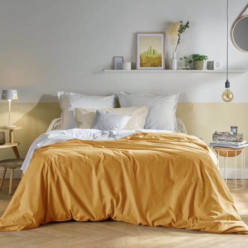 Drap housse en Coton Jaune 160x200 cm ESSENTIAL