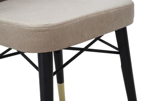 Set di 2 sedie in tessuto nere con gambe nere e dorate cm 50x54x93 VENUS