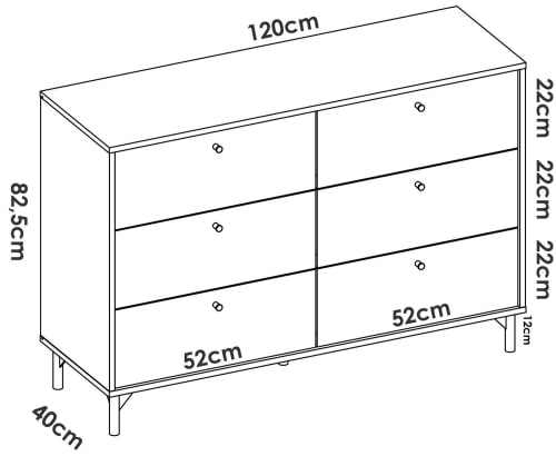 Cassettiera effetto legno rovere e antracite DLOGOZZ