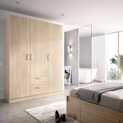 Armoire Dcipo, Meuble d'angle pour chambre à coucher, Armoire d