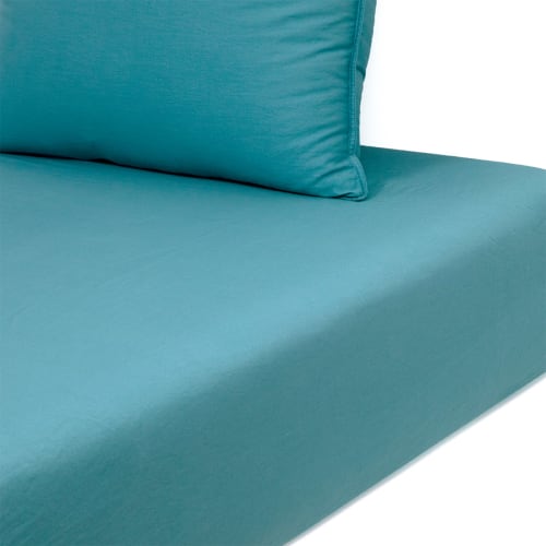 Baton rouge linge de lit Percale lavée Bleu Marine 78 fils/cm²